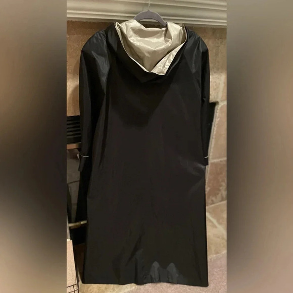 VTG British Mist Black Gold Made in Belarus Raincoat Cape Trench Old Money Sz 12 - Picture 2 of 7